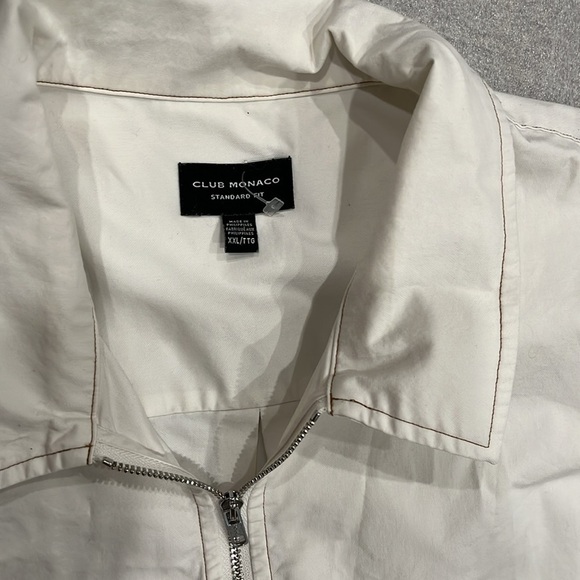 [2XL]Club Monaco Standard Fit 1/4 Zip Cotton Blend S/S Popover Shirt - Picture 11 of 12